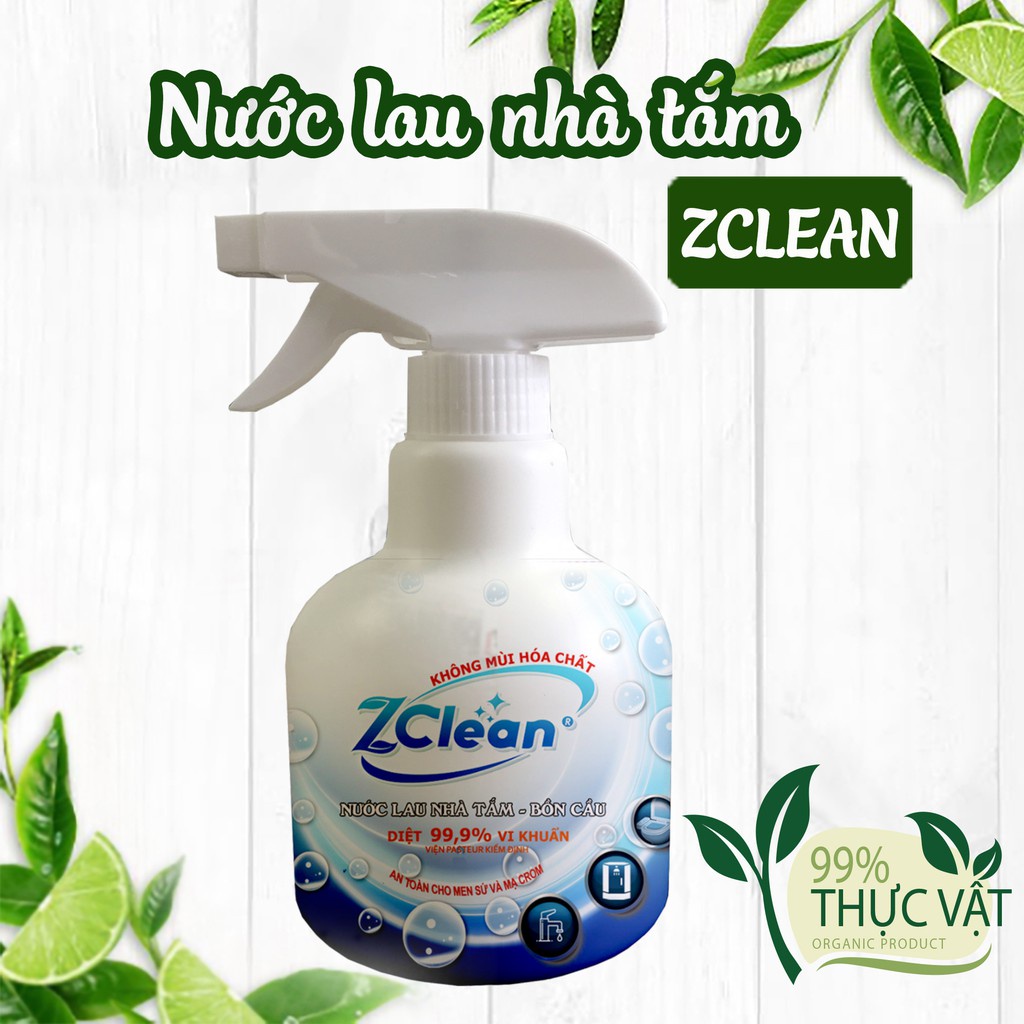 ZCLEAN Nước Lau Nhà Tắm Đa Năng Dùng Cho Bồn Rửa Mặt, Kính Gương, Tường Gạch Đá, Sen Vòi Chai 500ML