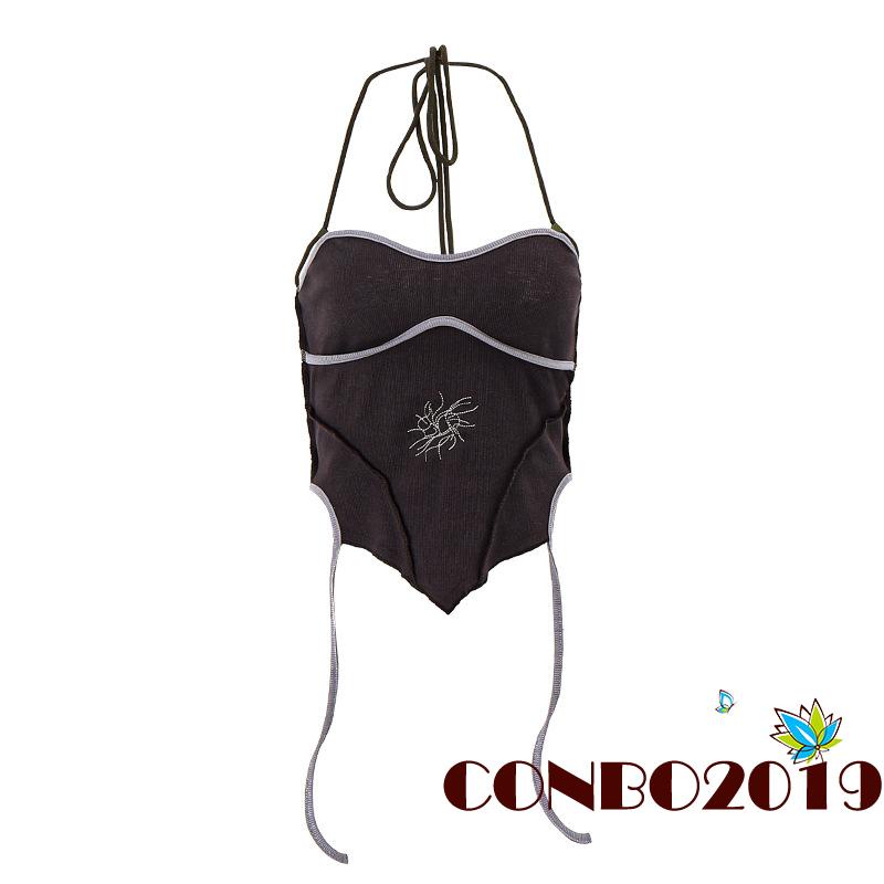 Áo Crop Top Không Tay Hở Lưng Thiết Kế Mỏng Họa Tiết In Cao Cấp Thời Trang Dành Cho Nữ