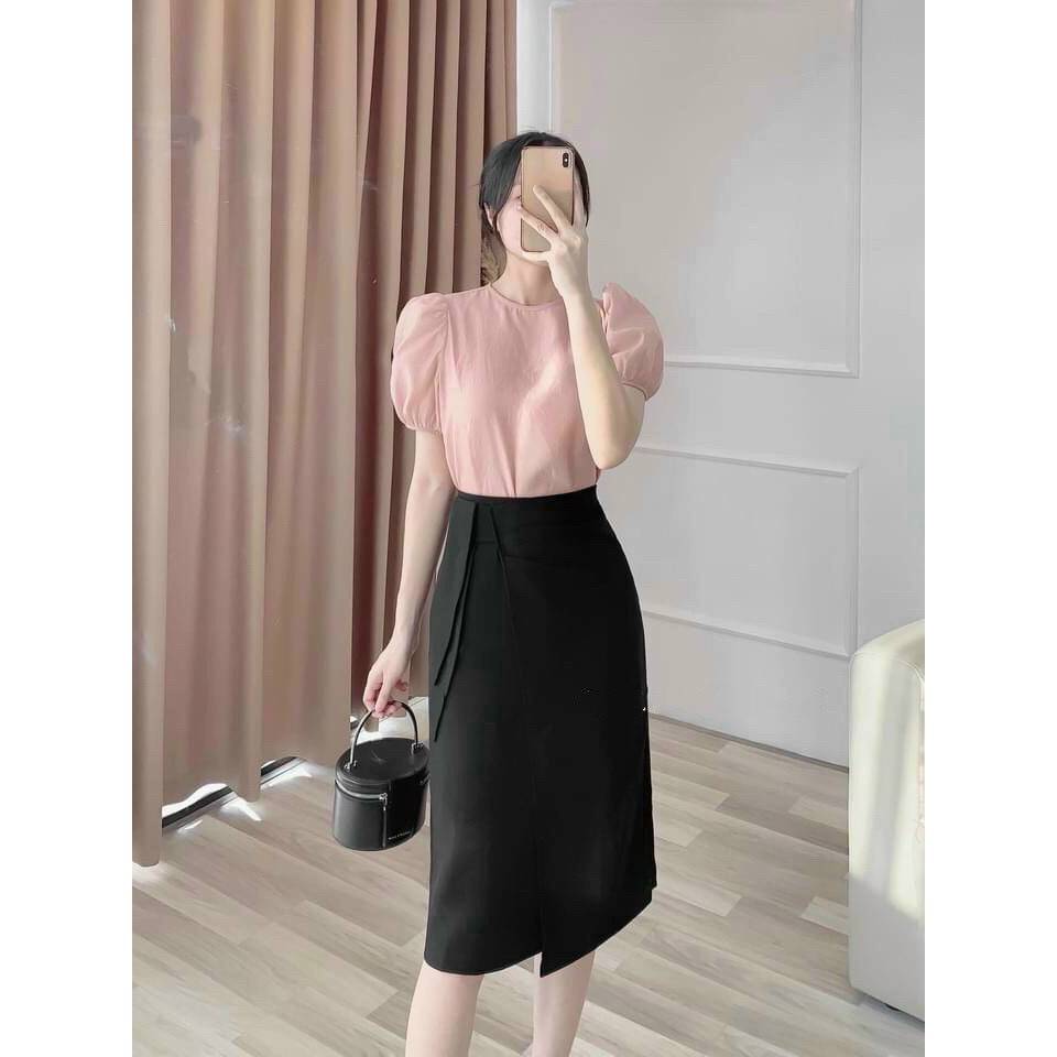 [Mã SKAMCLU7 giảm 10% tối đa 50K đơn 0Đ] Chân Váy Ôm A Kèm Nơ Vạt Lệch - Thời Trang Nữ Min House | BigBuy360 - bigbuy360.vn