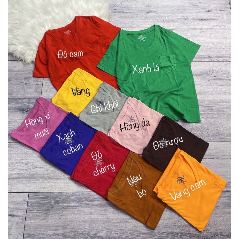 Áo thun giấy form rộng cổ tim túi #pull&Bear tay ngắn | BigBuy360 - bigbuy360.vn