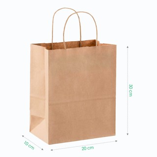 Túi Giấy Magix MTG3 30X20X10 Cm, Túi Đứng - Giấy Kraft Nâu 90 Gsm ,Túi Có Quai Xách - 8000456700