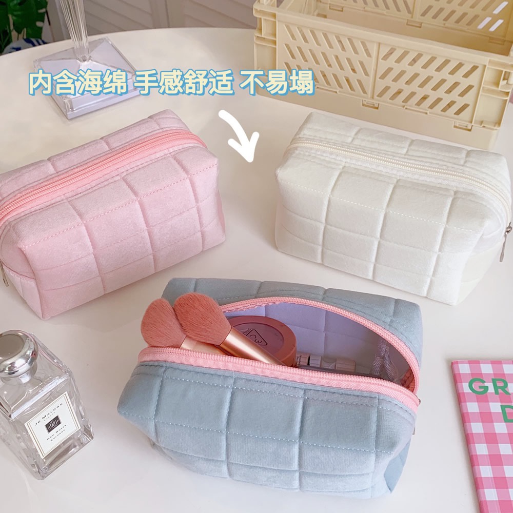 Túi Đựng Đồ Trang Điểm Mềm Mại Nhiều Màu Lựa Chọn