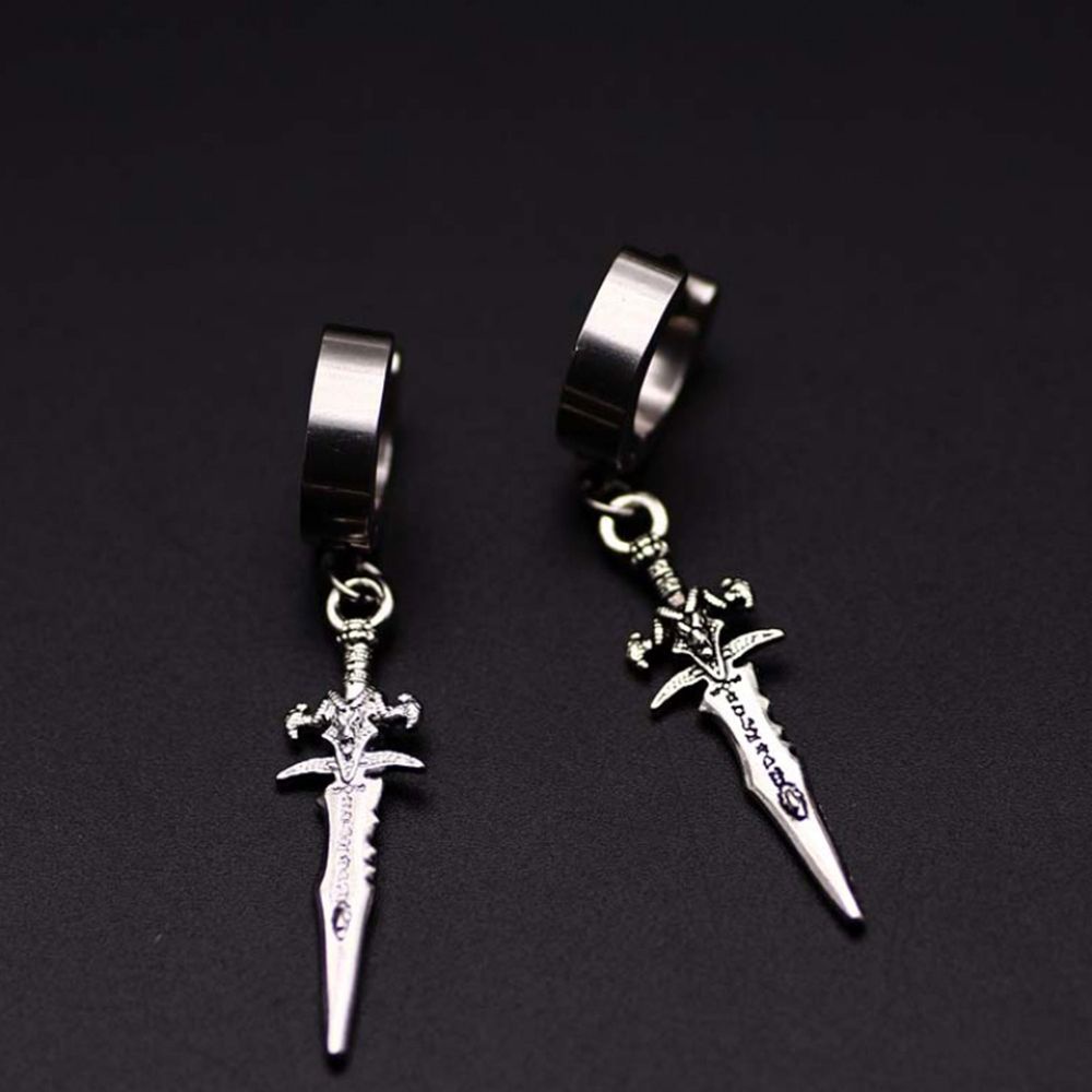 Khuyên tai thép titan không gỉ hình thánh giá cá tính cho nam và nữ