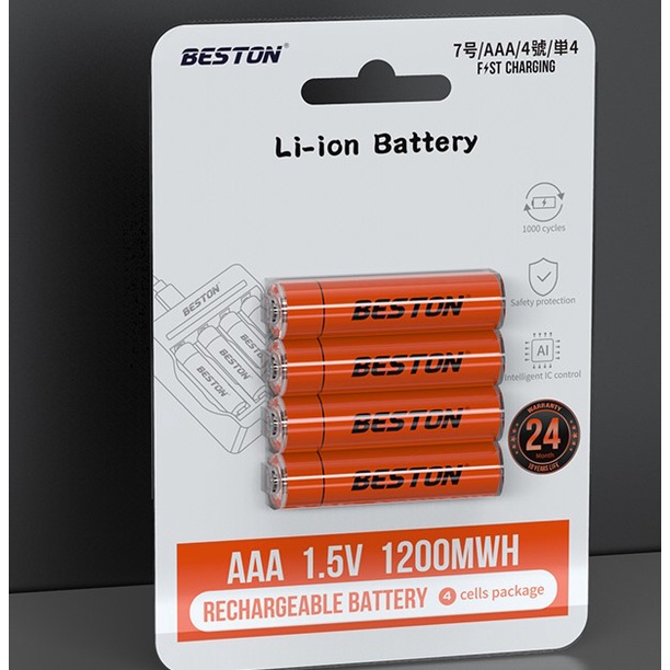 Pin Sạc AAA 1.5V Beston 1200mWh thay thế cho pin remote, máy hút sửa, chuột không dây, đồ chơi
