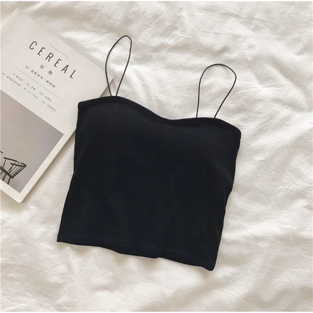 Áo Bra 2 dây chất cotton thon gọn thời trang