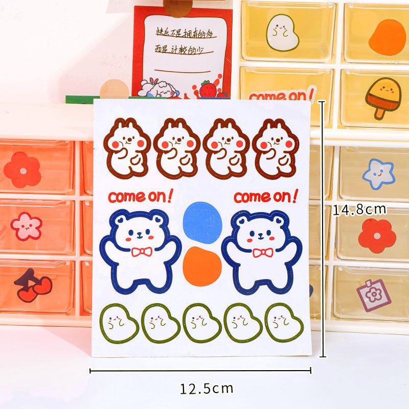 Miếng Sticker Chống Nước PVC Hình Gấu Xinh Xắn | BigBuy360 - bigbuy360.vn