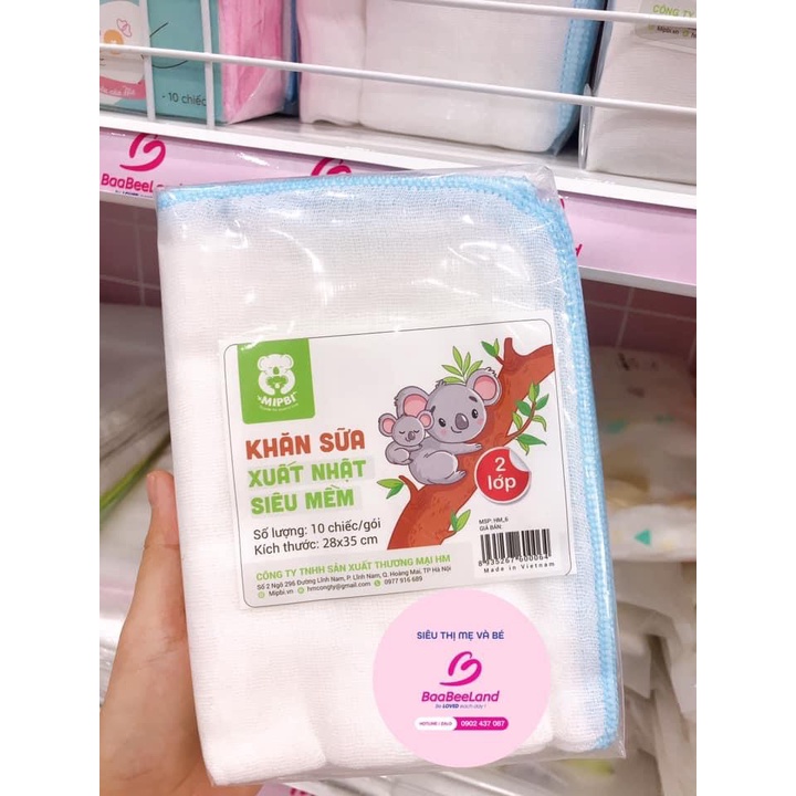 Túi 10 khăn xô sữa Mipbi - BAABEELAND