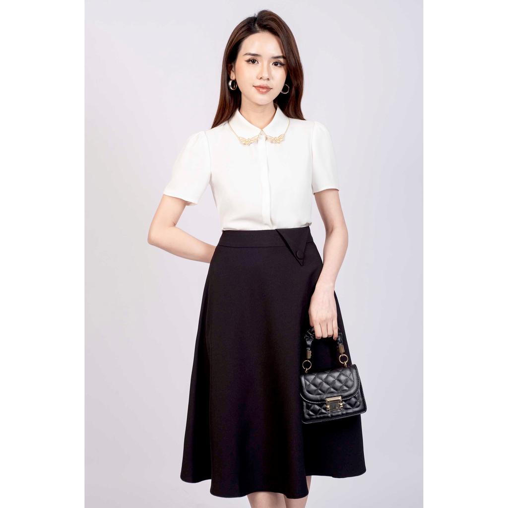 Chân váy xòe, cạp trang trí cúc bọc MMOutfit M-JU071021109