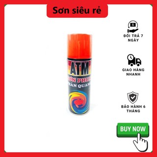 Sơn xịt atm màu phản quang f2, màu đỏ 400ml