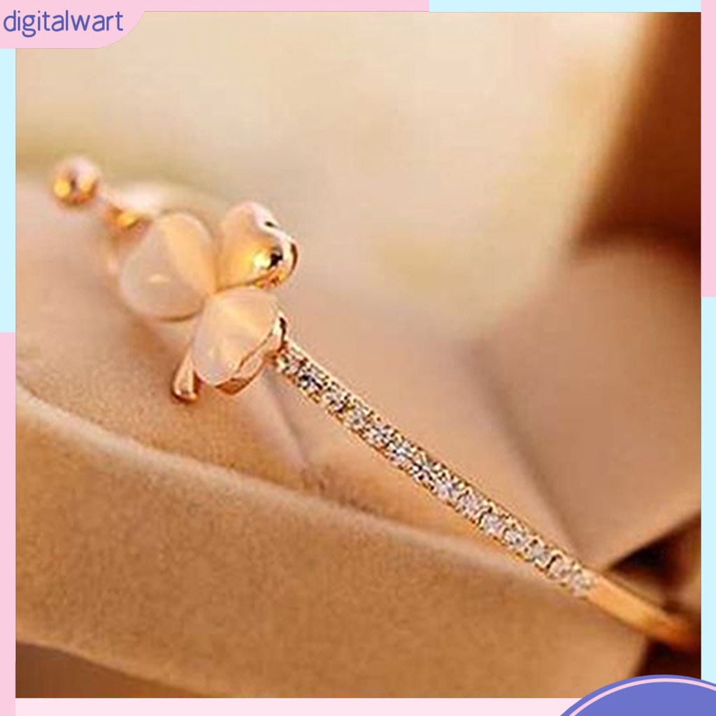 Vòng Tay Mạ Vàng Mặt Cỏ Ba Lá Đính Đá Thời Trang