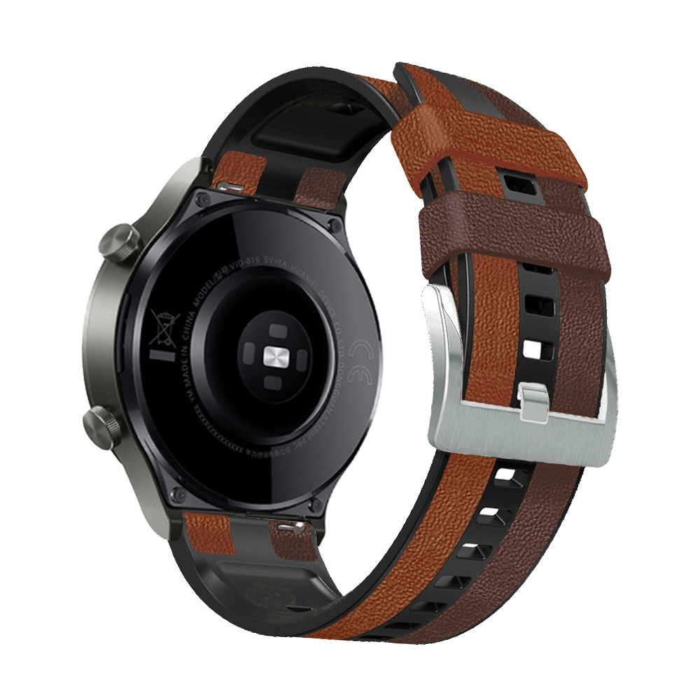 Dây Đeo Đồng Hồ Bằng Da + Silicon 22mm Cho Xiaomi Mi Watch Global / Amazfit Gtr 2 2e 3 Pro