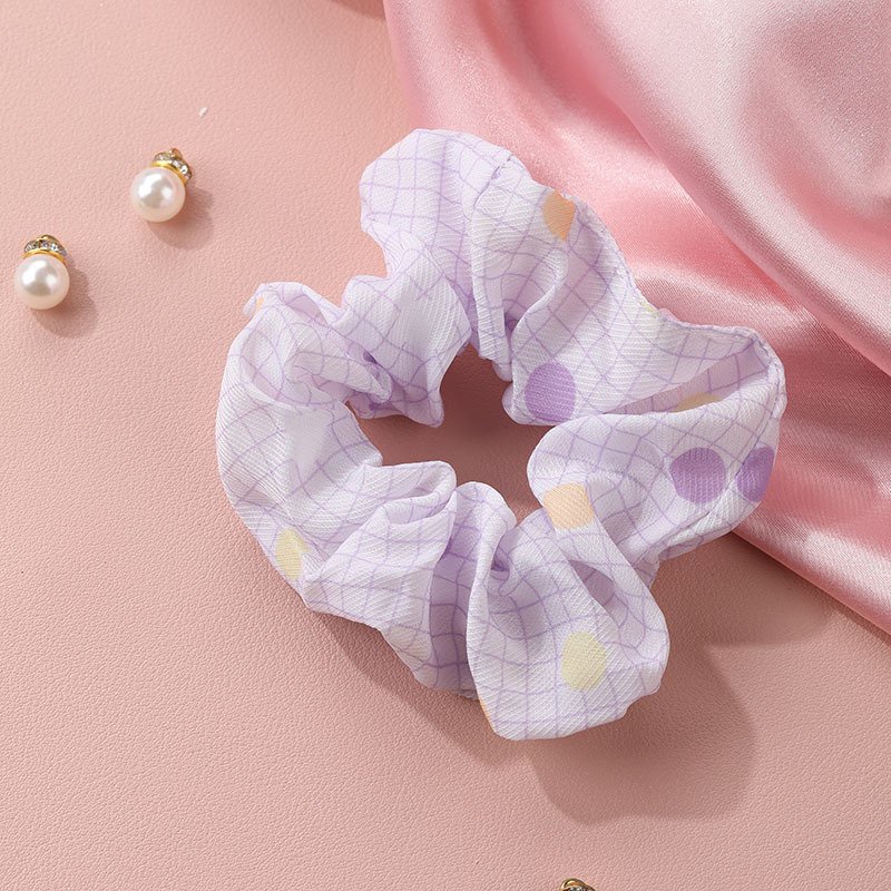 Dây cột tóc vải scrunchies chấm bi xinh xắn đủ màu DCB