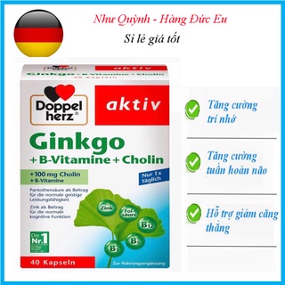 Hàng Đủ Bill  viên uống Bổ não Ginkgo Doppel herz 40v Hàng Đức  Date 2025