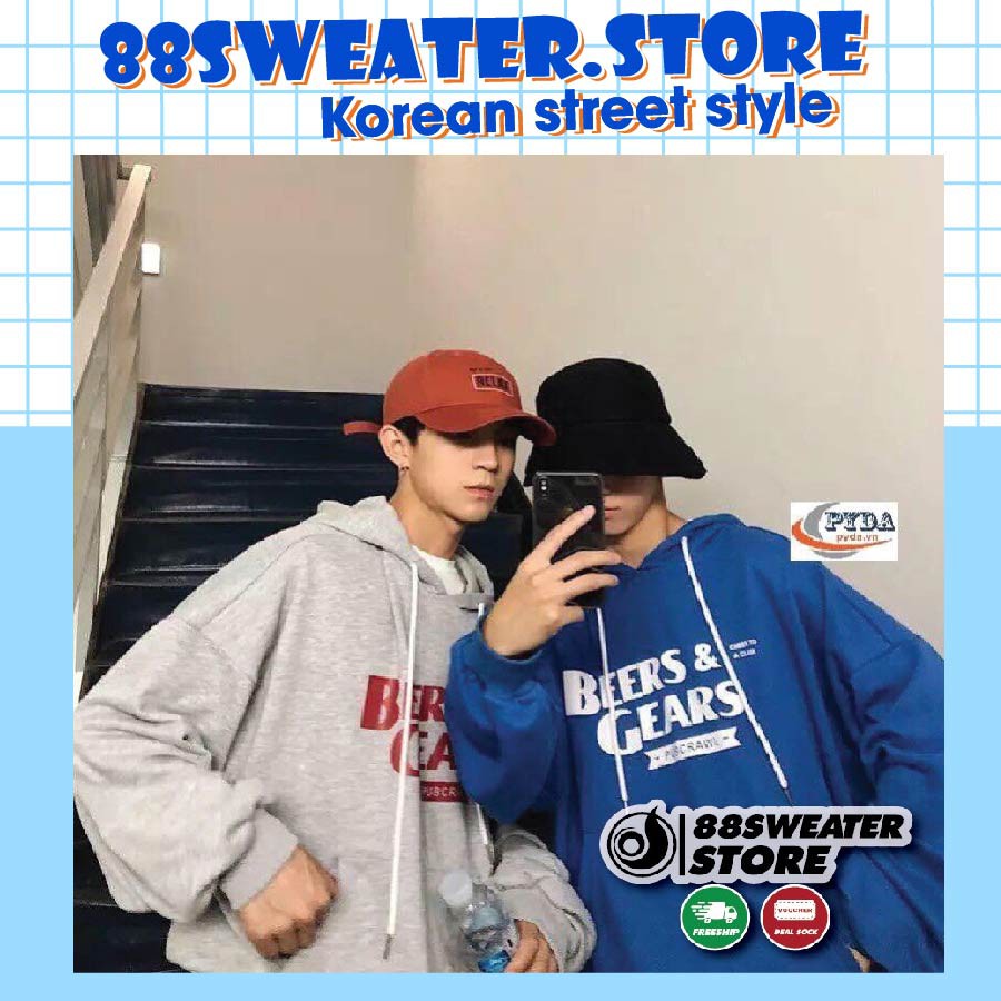 Áo Hoodie Chống Lạnh Unisex Nam Nữ Chất Nỉ Dày Dặn in Chữ BEARS AND GEARS Siêu Chất | BigBuy360 - bigbuy360.vn