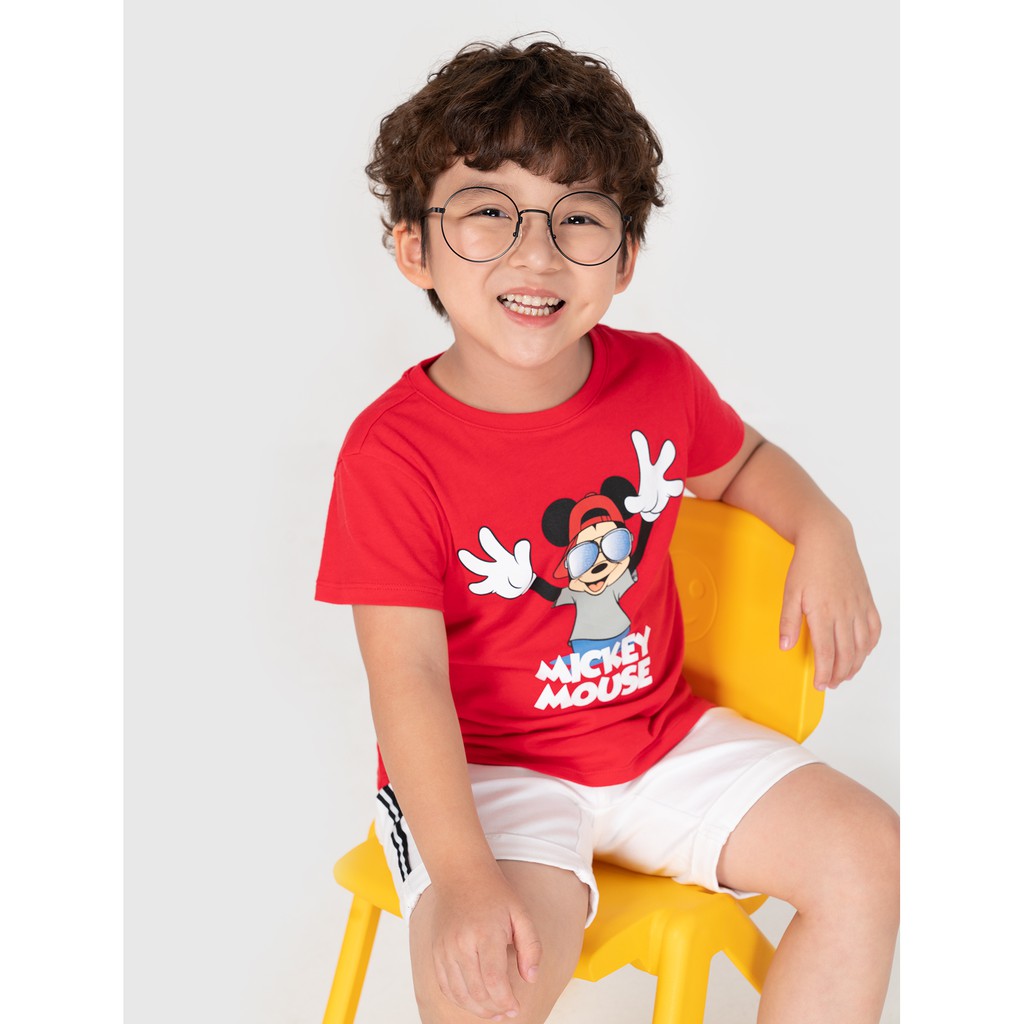 Áo phông cho bé trai CANIFA, áo cộc tay cho bé hình mickey thời trang - 2TS21S021