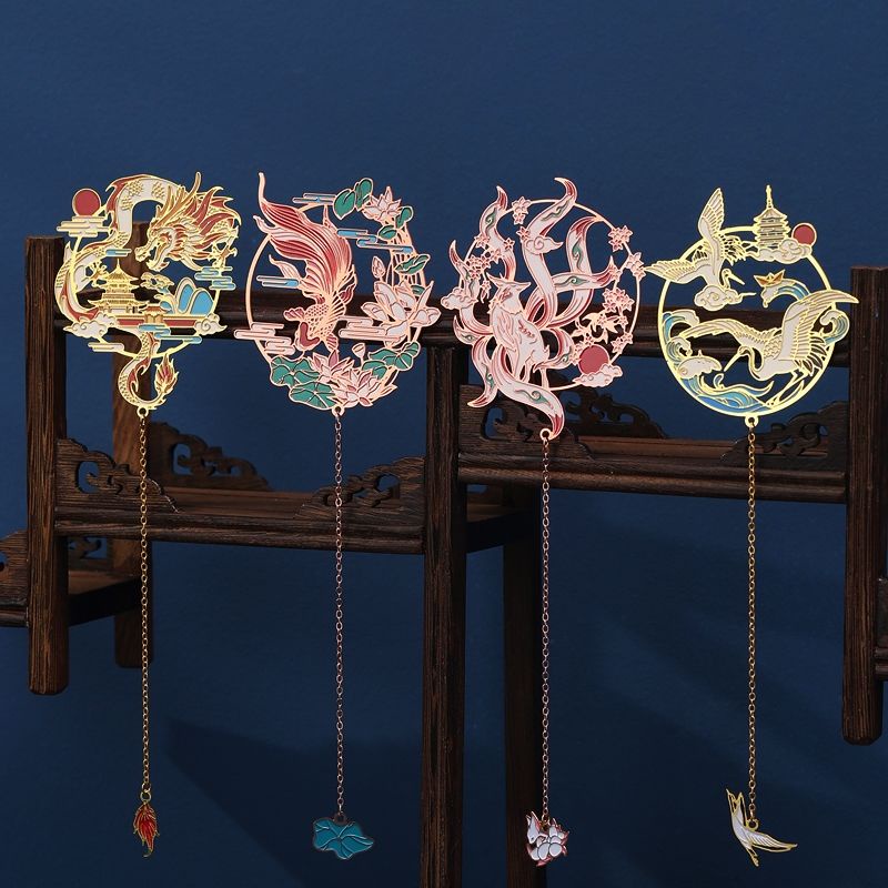 Thẻ Đánh Dấu Trang Sách Bằng Kim Loại Phong Cách Trung Hoa Cổ Điển