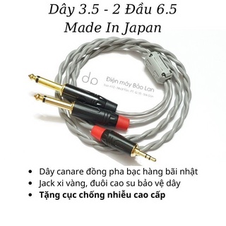 Dây 3.5 Ra 2 Đầu 6 Ly Mono Hãng Canare Japan, Màu Xám, Bảo Hành 6 Tháng (Tặng Kèm Chống Nhiễu)