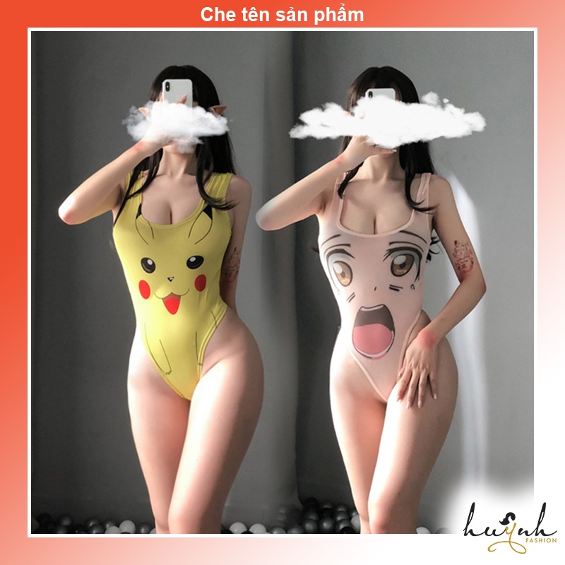 Bodysuit hình pikachu và anime dễ thương hở đáy - B06a