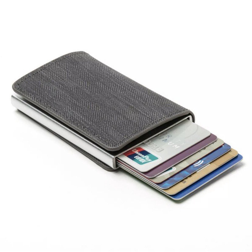 Bóp nam nữ đựng card AUKULASIC có lẫy tự động tiện lợi tích hợp công nghệ chống trộm cao cấp RFID