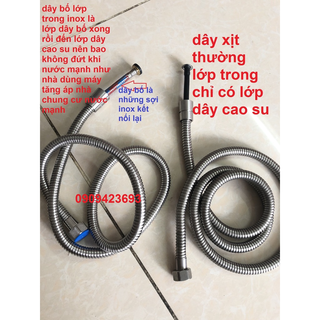 [SÁNG BÓNG] Bộ Vòi Xịt Vệ Sinh bồn cầu VX22 và dây xịt và cài xịt đủ bộ xịt cò có răng cưa