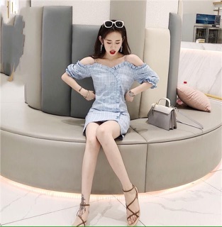 Đầm caro xanh bèo [kèm hình chụp thật]