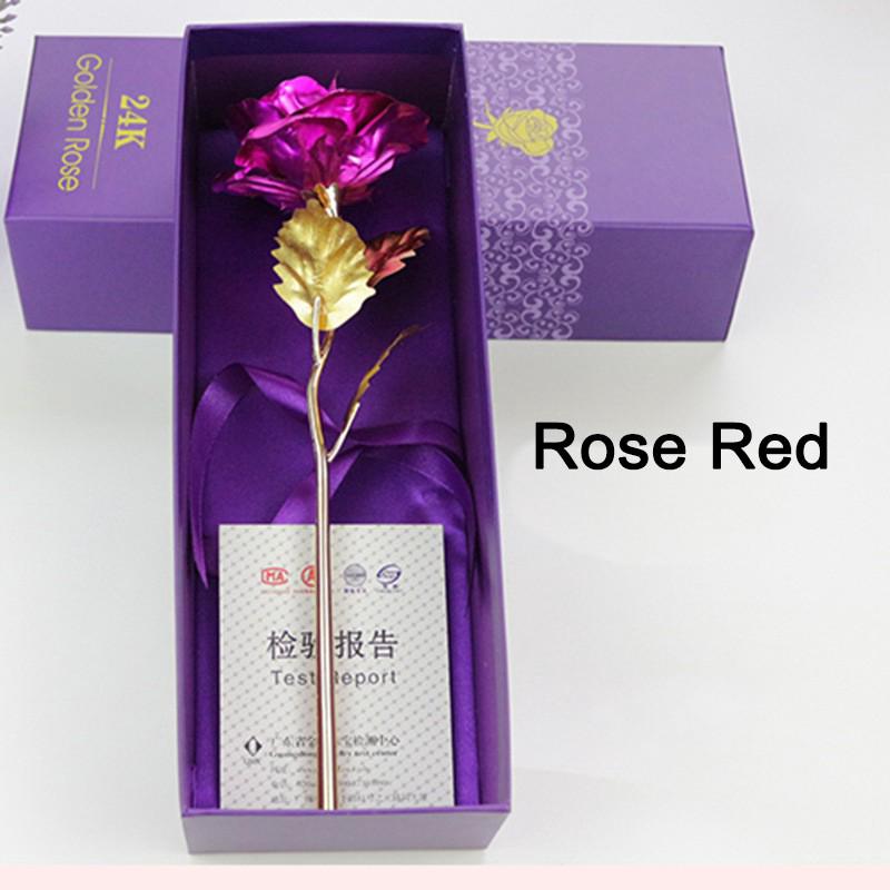 Hoa hồng trang trí mạ vàng 24K