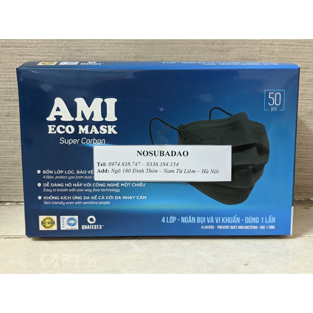 Khẩu trang y tế AMI 4 lớp giấy kháng khuẩn hàng công ty hộp 50 chiếc