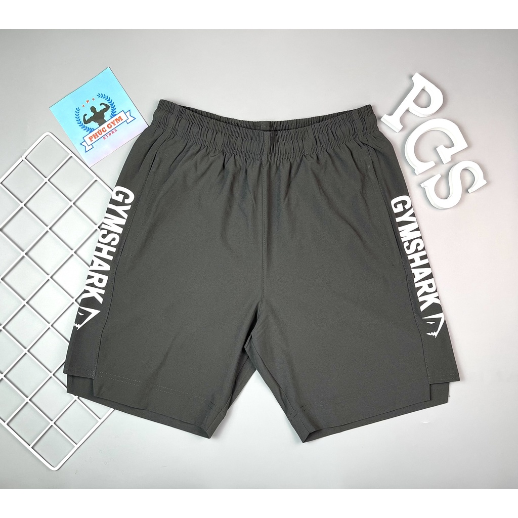 Quần Short Quần Đùi Gym Thể Thao Nam Gym Shark Vải Dù Pha Thoáng Nhẹ
