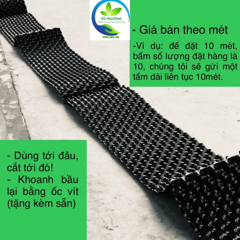 Bầu ươm cây V6 loại cao 50cm kèm đinh vit ( cắt tấm dài theo met)