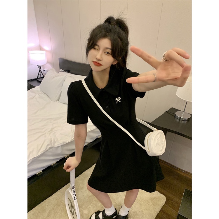 Đầm Chữ A Tay Ngắn Cổ Polo Thời Trang Mùa Hè Mới 2022