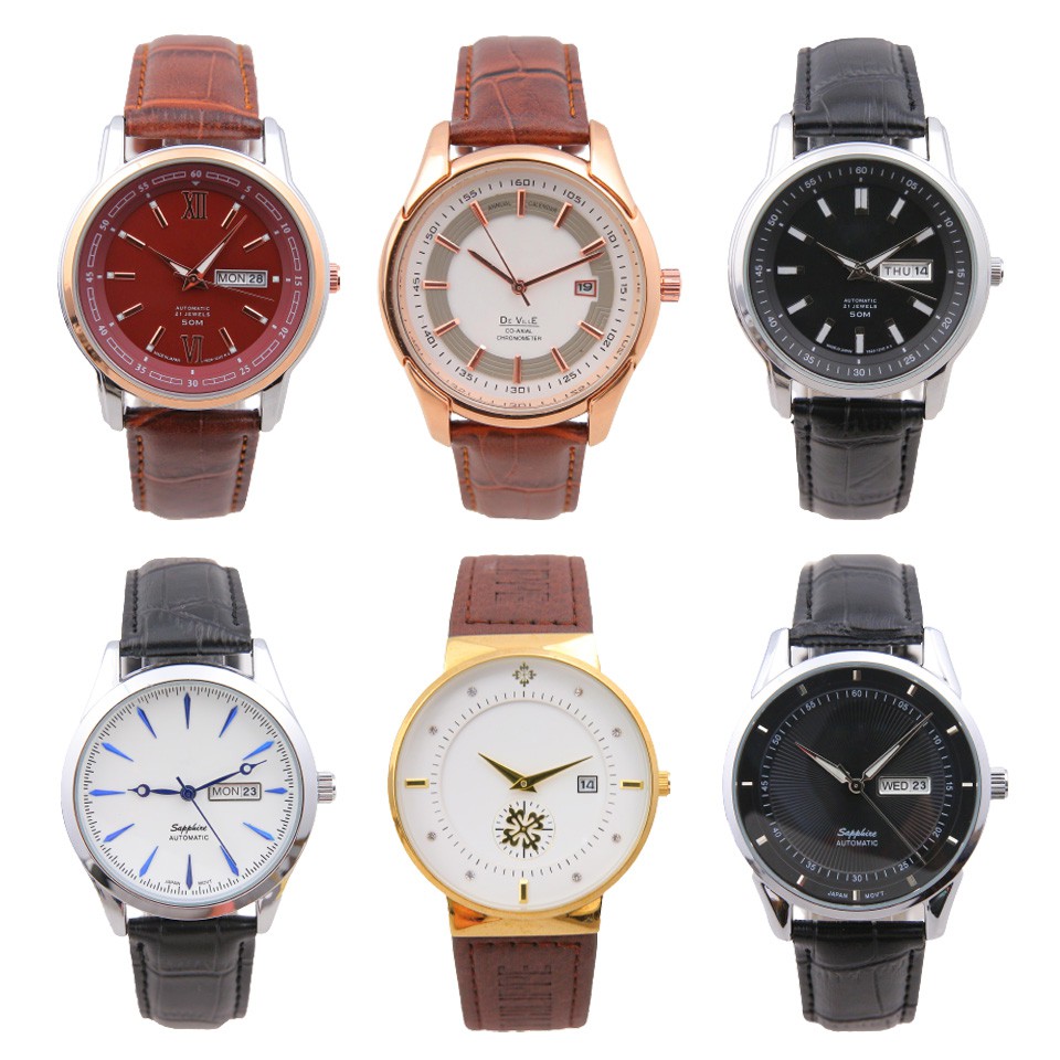 Đồng hồ nam sang trọng, đẳng cấp dây da, dây thép mặt kính chống xước chống nước - Chọn mẫu ngẫu nhiên | BigBuy360 - bigbuy360.vn