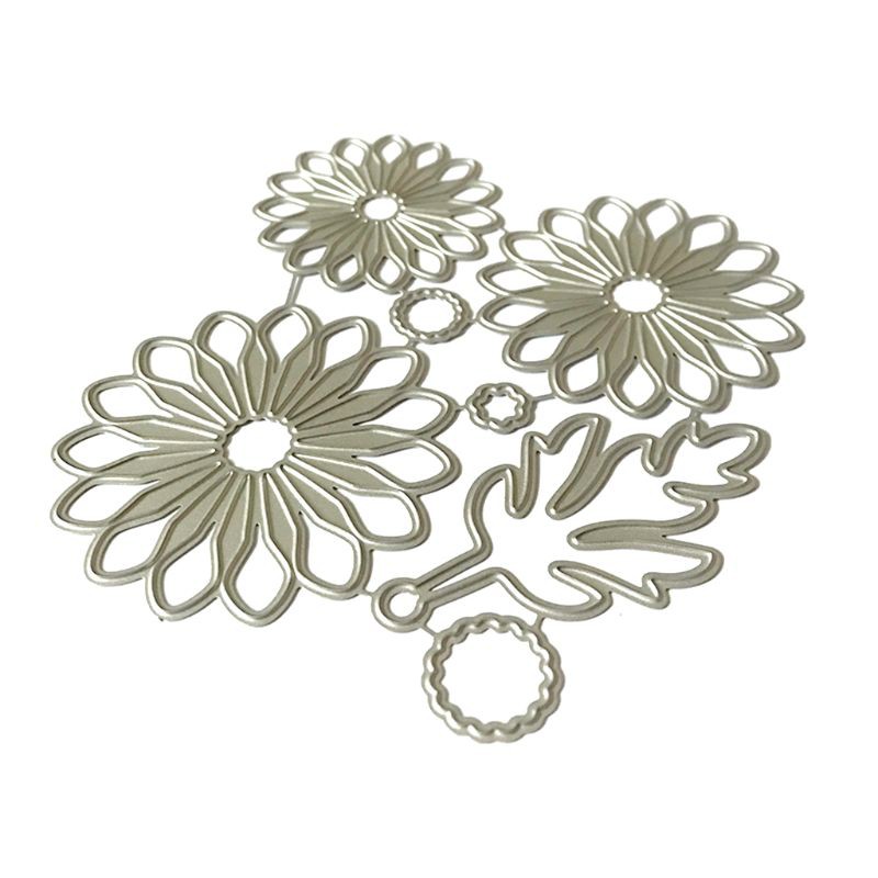 Khuôn Cắt Giấy Bằng Kim Loại Hình Hoa Lá Xinh Xắn Để Trang Trí