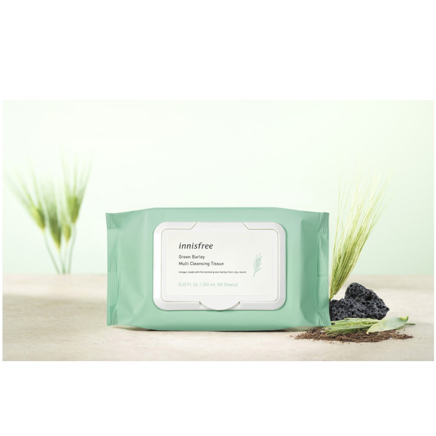 Khăn ướt tẩy trang từ mầm lúa mạch Green Barley Multi Cleansing Tissue 50 Sheets | BigBuy360 - bigbuy360.vn