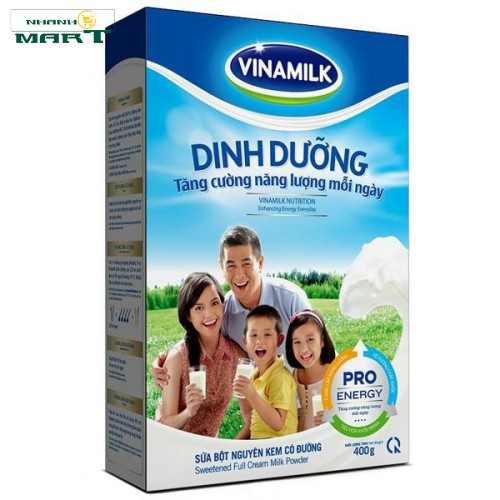 Sữa Bột Nguyên Kem Có Đường Vinamilk Dinh Dưỡng - Hộp Giấy 400G - Nhanhomart