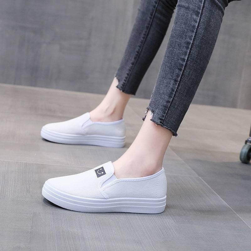 Giày Lười Vải canvas Đế Dày Phong Cách Hàn Quốc Thời Trang Xuân Thu Mới Cho Nữ