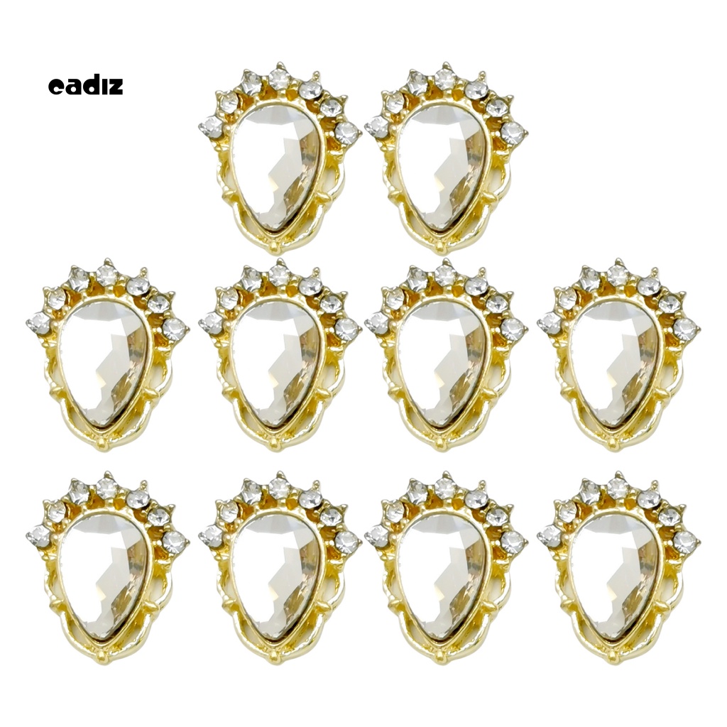 Bộ 10 Phụ Kiện Trang Trí Móng Tay Hình Nơ 3D Lấp Lánh Sang Trọng