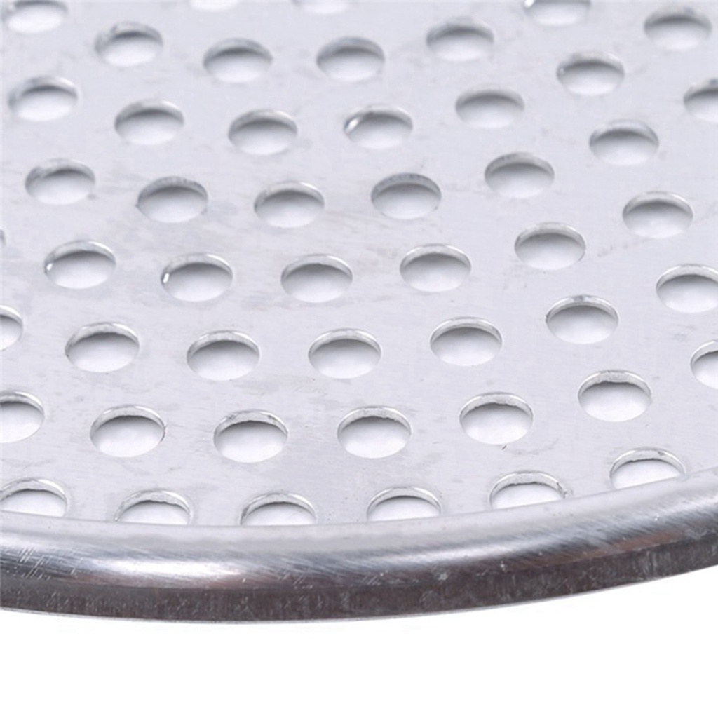 YIYU Khay nướng bánh pizza hình tròn bằng hợp kim nhôm chống dính có lỗ tiện dụng cho nhà bếp