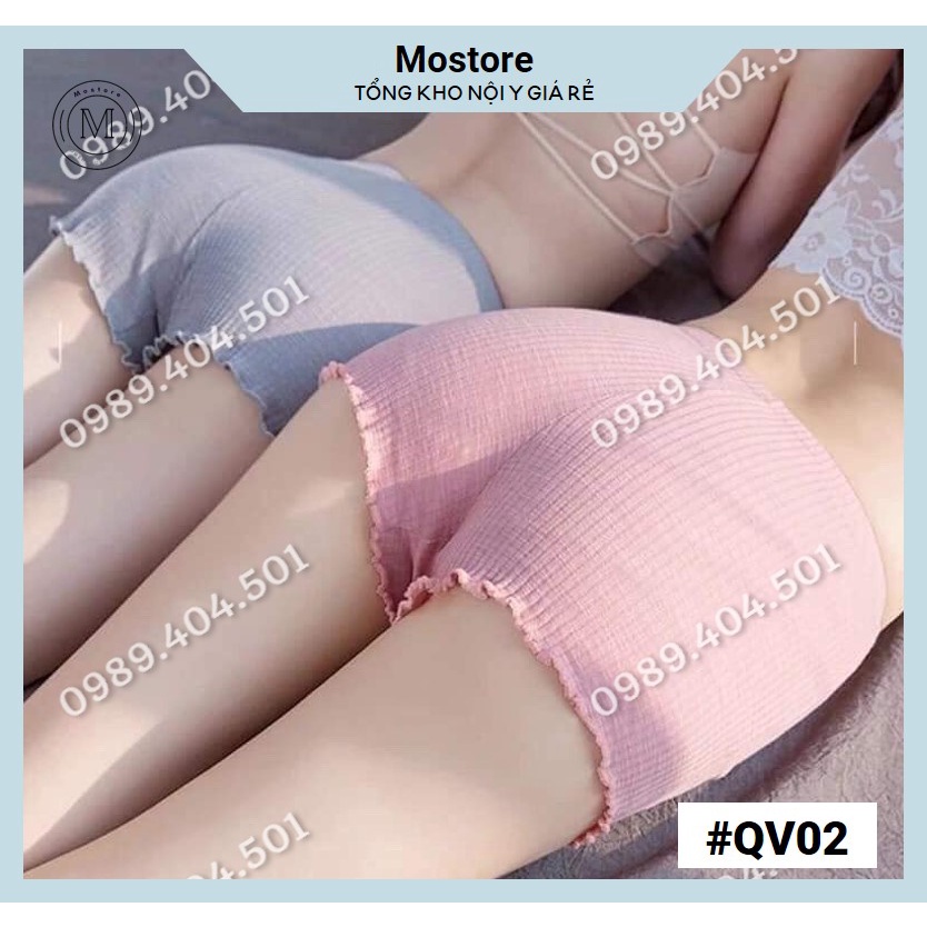Quần Mặc Trong Váy, QUần Mặc Nhà Vải Cotton Gân Tăm Thoáng Mát 🖤QV02