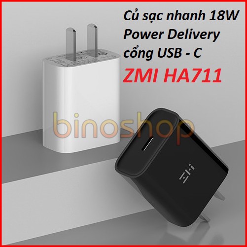 Sạc nhanh XIAOMI ZMI HA711 18W chuẩn MFi, Hỗ trợ iPhone 12 / 11 / SE / 8 / 8P, iPad