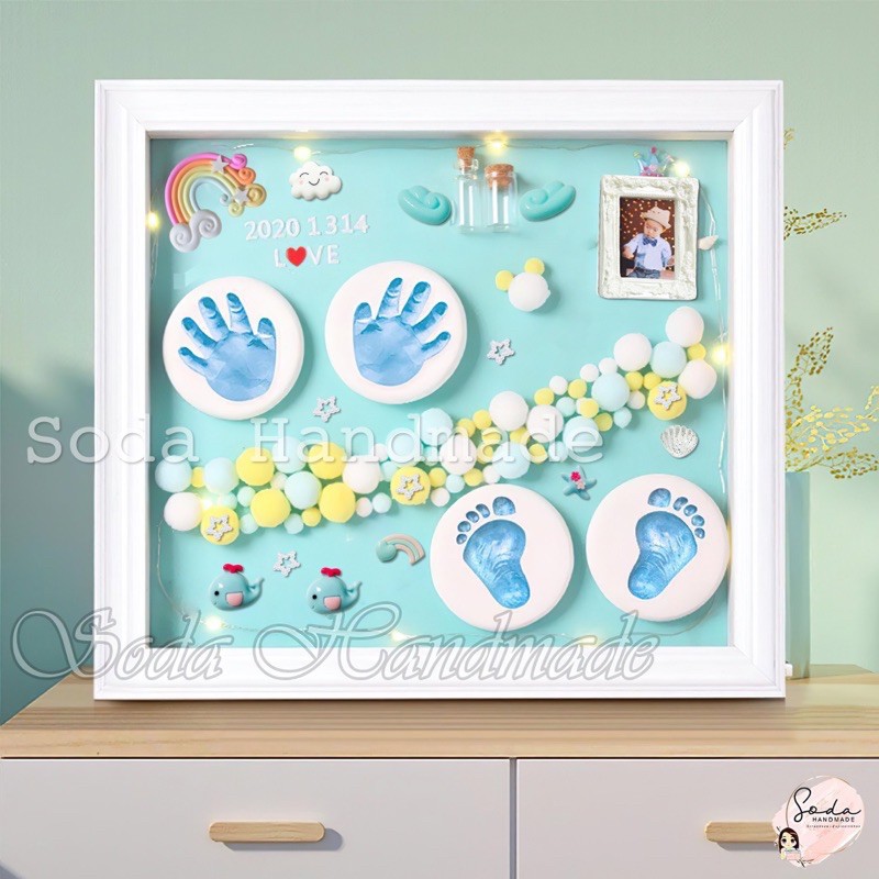[ Mẫu mới- Hot nhất] 🍼🍬 Bộ khung ảnh in dấu tay chân cho bé 🍼🍬 | BigBuy360 - bigbuy360.vn