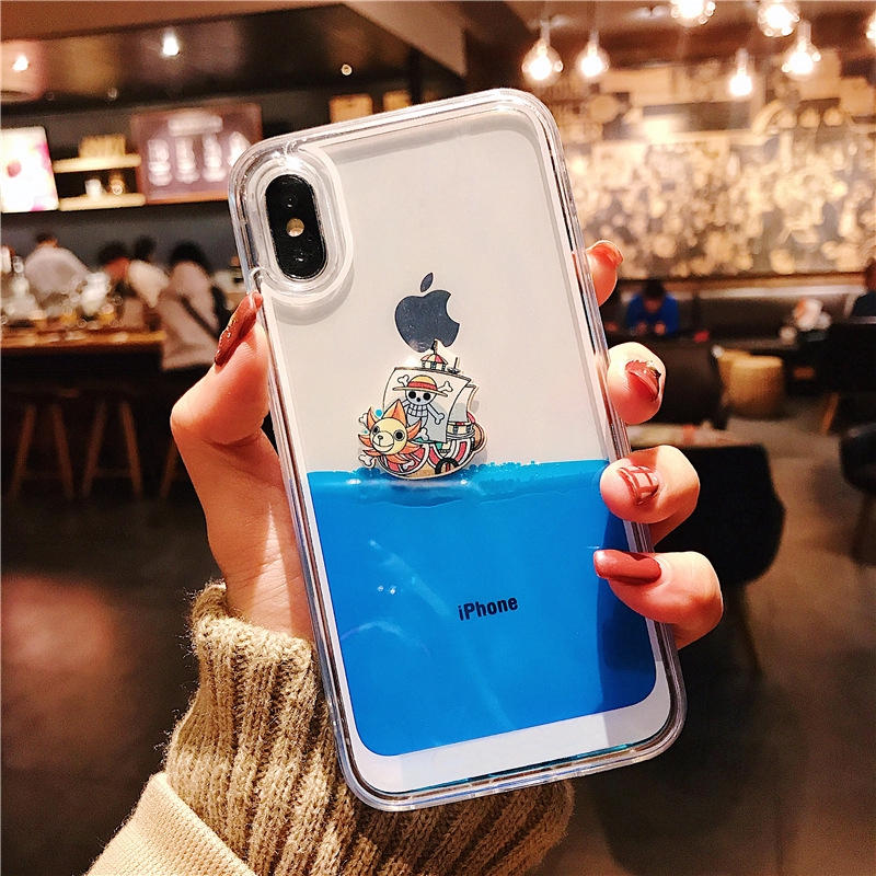 Ốp Lưng Kim Tuyến Nước Hình Con Vịt Cho Iphone 6s / 7plus / 8 / X / Xr / Xs Max