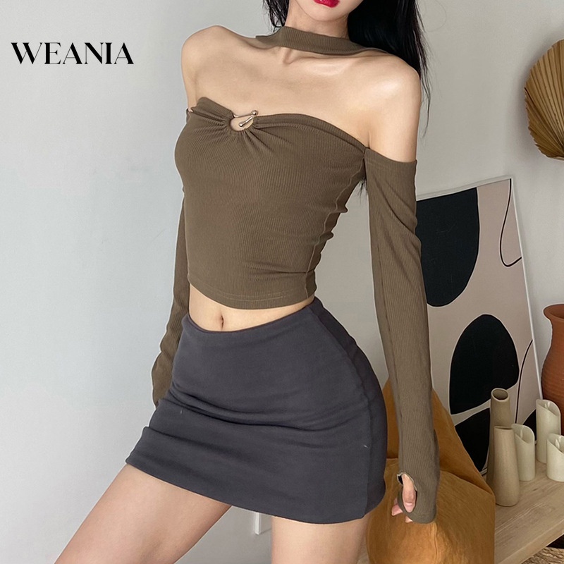 Áo Thun Trễ Vai Thiết Kế Hở Lưng Quyến Rũ Cho Nữ