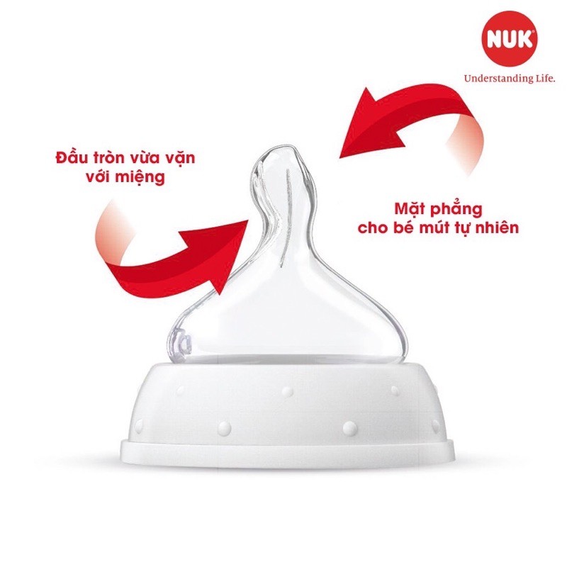 Chính hãng - Núm ti bình cổ rộng Premium Choice+ NUK cao su silicon