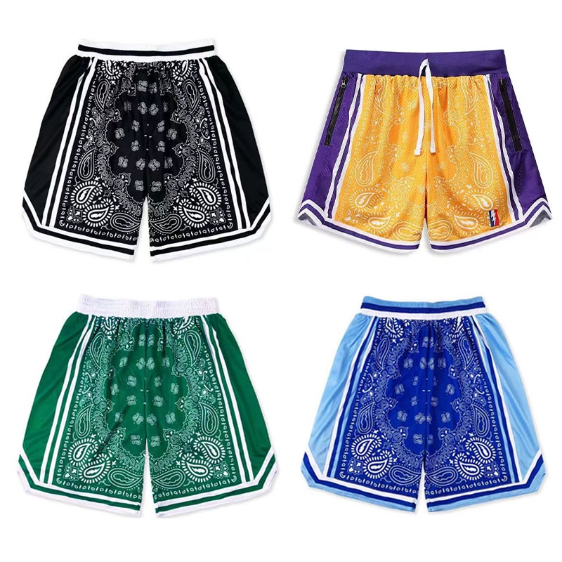 Quần Short Thể Thao Bóng Rổ NBA In Hoa Thời Trang Nam Nhanh Khô
