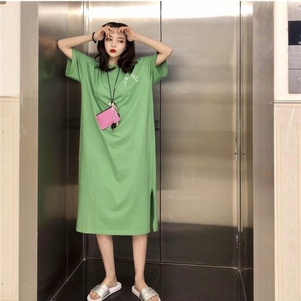 Đầm Thun Tay Ngắn Dáng Rộng Thời Trang Cho Phụ Nữ Mang Thai Size M-4XL