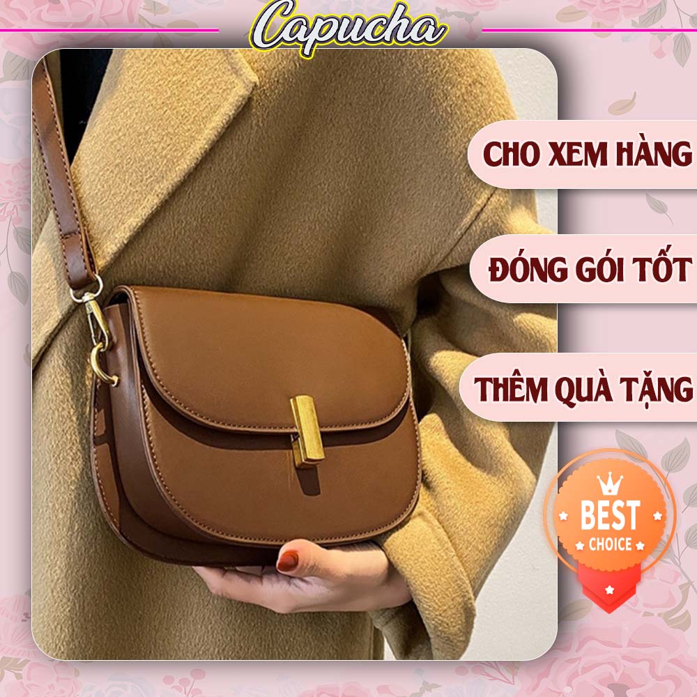 Túi xách nữ đeo chéo kẹp nách đeo vai Capucha T8 chất liệu da pu dáng trơn dễ phối đồ