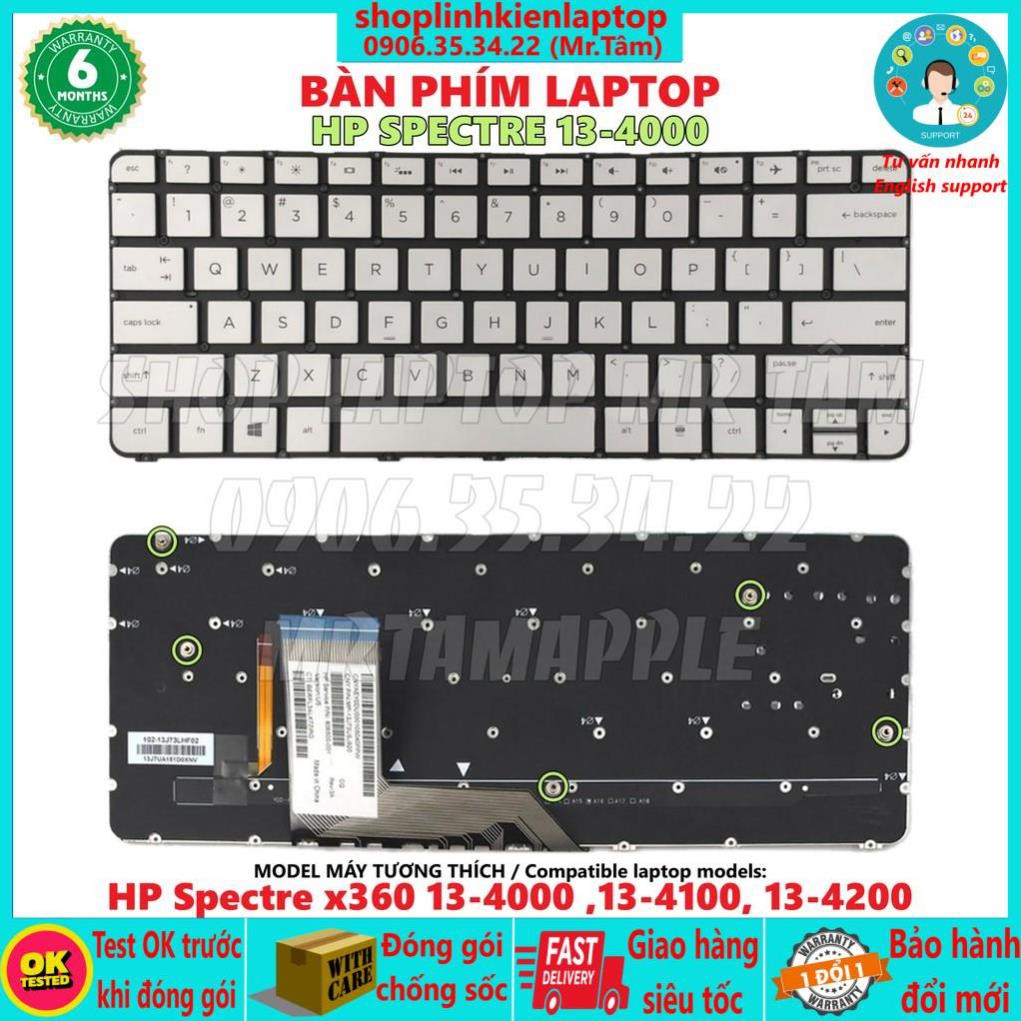 (KEYBOARD) BÀN PHÍM LAPTOP HP SPECTRE 13-4000 dùng cho HP Spectre x360 G1, G2,13-4000 ,13-4100, 13-4200