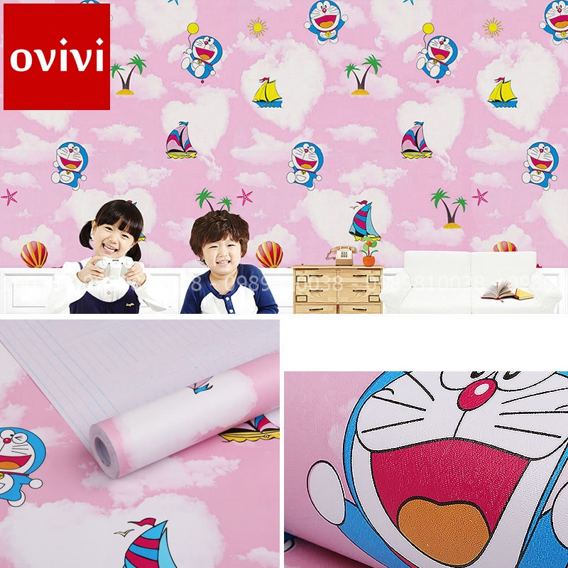 10M Giấy Dán Tường Doraemon , Giấy Dán Tường Hoạt Hình Dễ Thương Cho Bé, Có Keo Sẵn, Giá Rẻ
