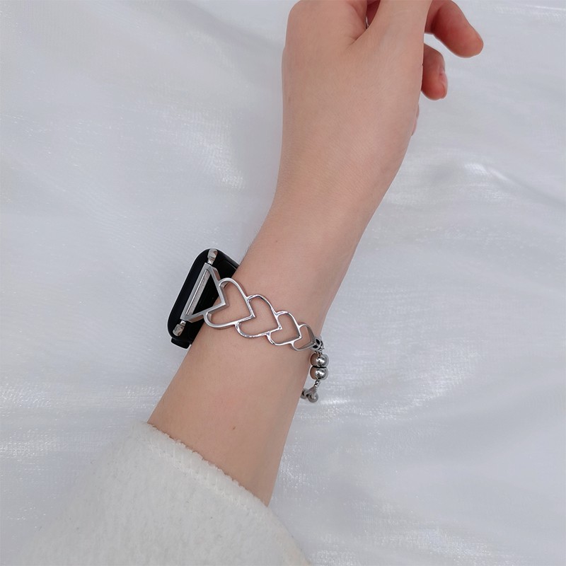 Dây đeo bằng thép không gỉ đính đá lấp lánh thích hợp cho đồng hồ Iphone Iwatch Series 4 3 2 1 38/40/42/44mm