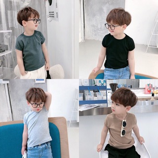 Áo thun trơn bé trai xuất Hàn full 4 màu siêu đẹp